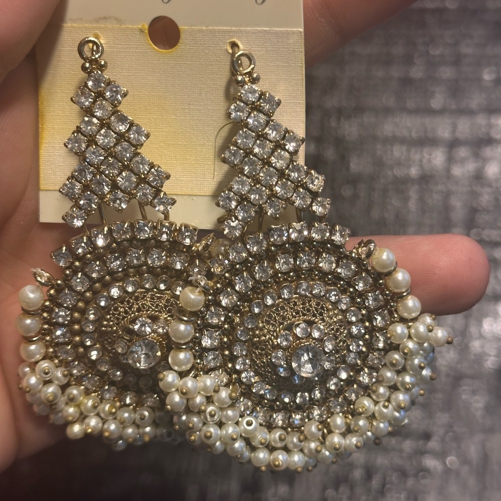 Elegant Gold and Silver Jhumke Earrings
